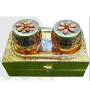 2 Dryfruit Bowl Set with Tray and Box for Festive Serving and Premium Gifting, Elegant Hamper Gift Item for Celebrations, Home Use and Special Occasions